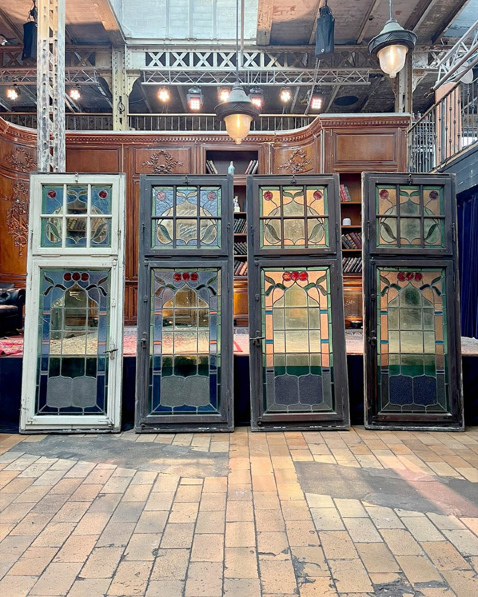 Lot de portes fenêtres avec vitraux-photo-4