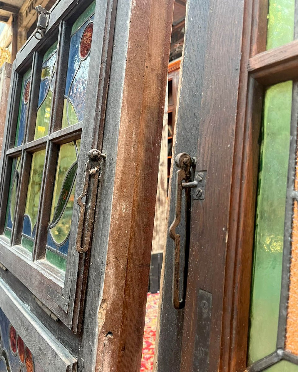 Lot de portes fenêtres avec vitraux-photo-1