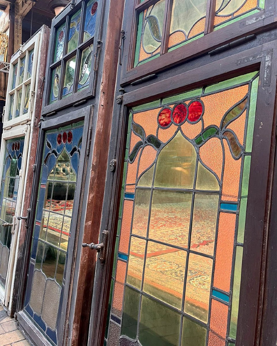 Lot de portes fenêtres avec vitraux-photo-6
