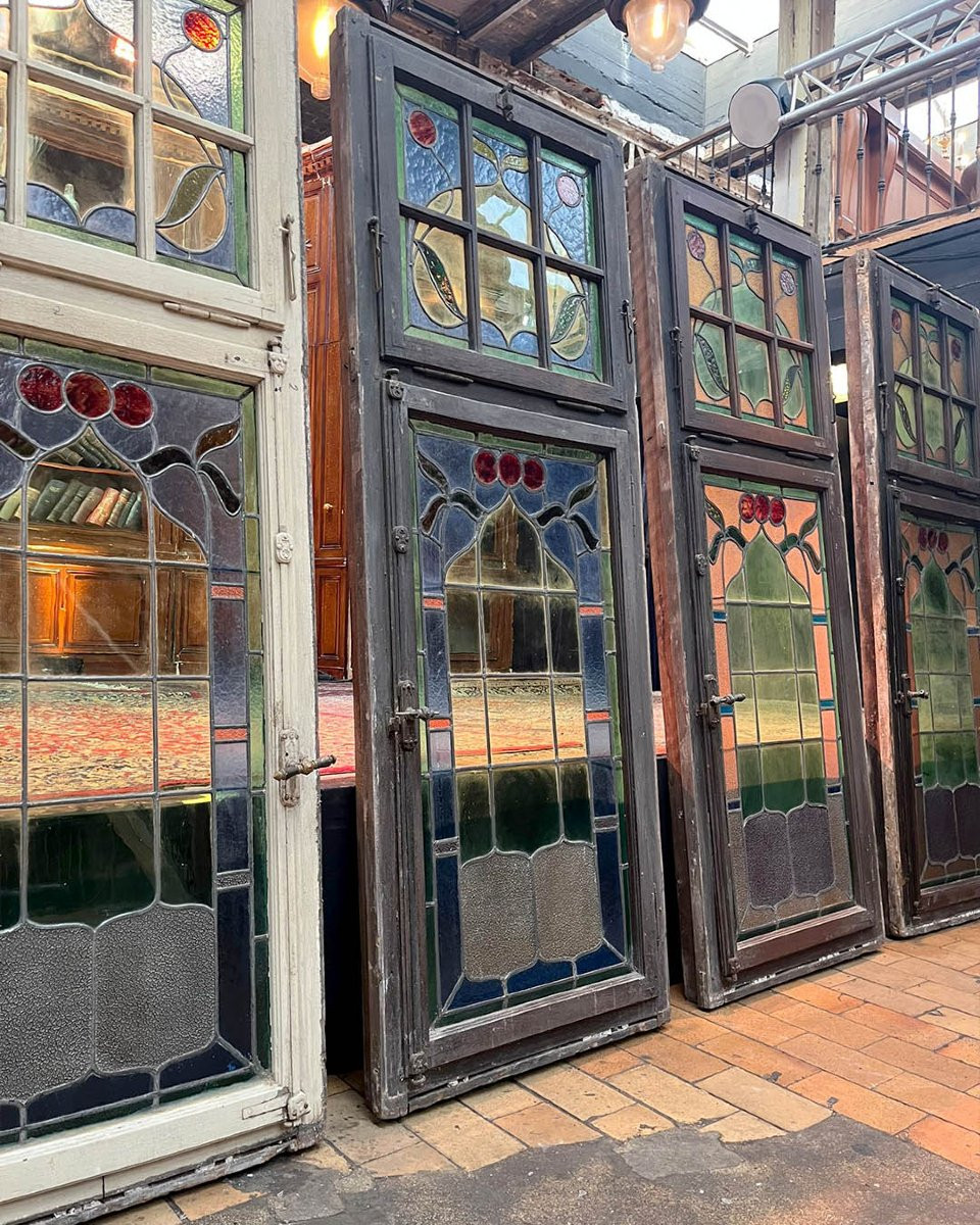 Lot de portes fenêtres avec vitraux-photo-7