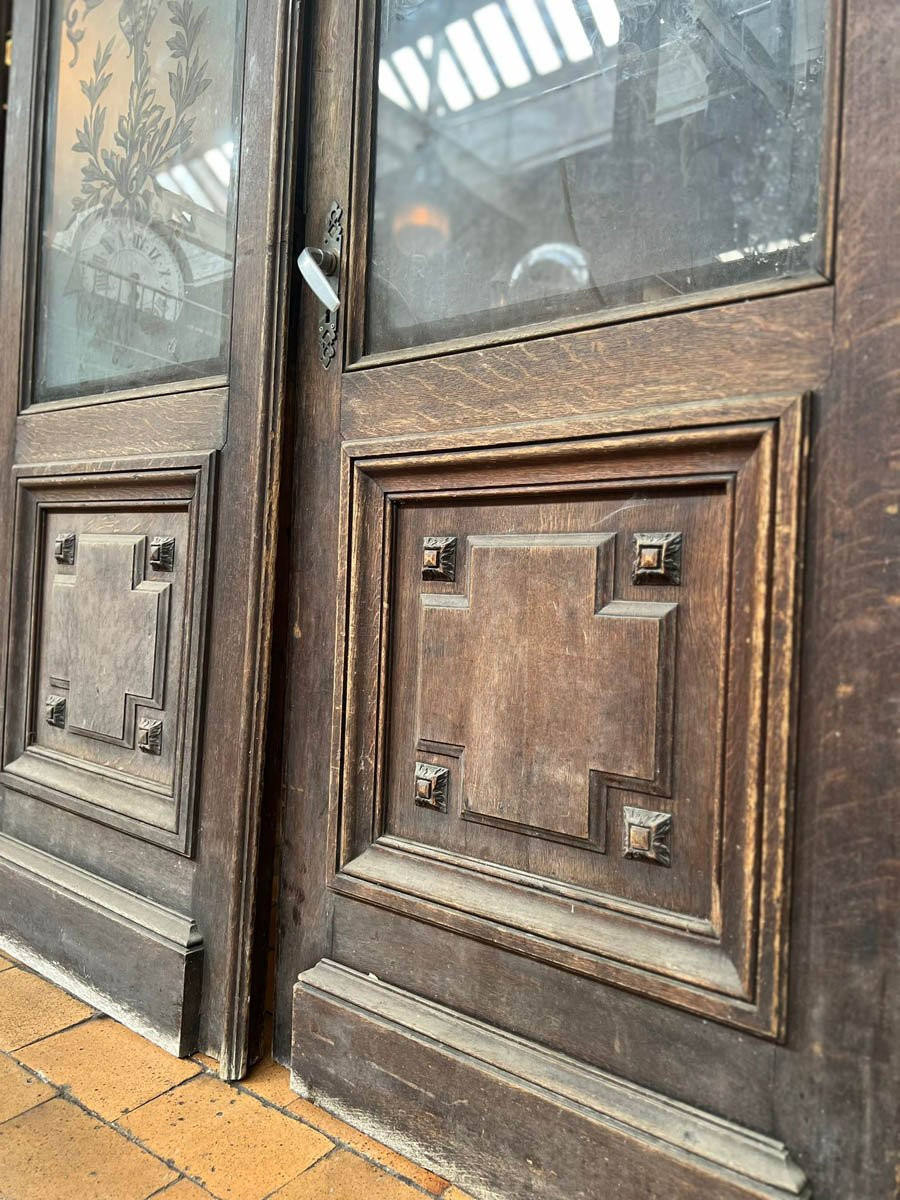 Paire de double portes avec verre gravé 155x300cm-photo-3