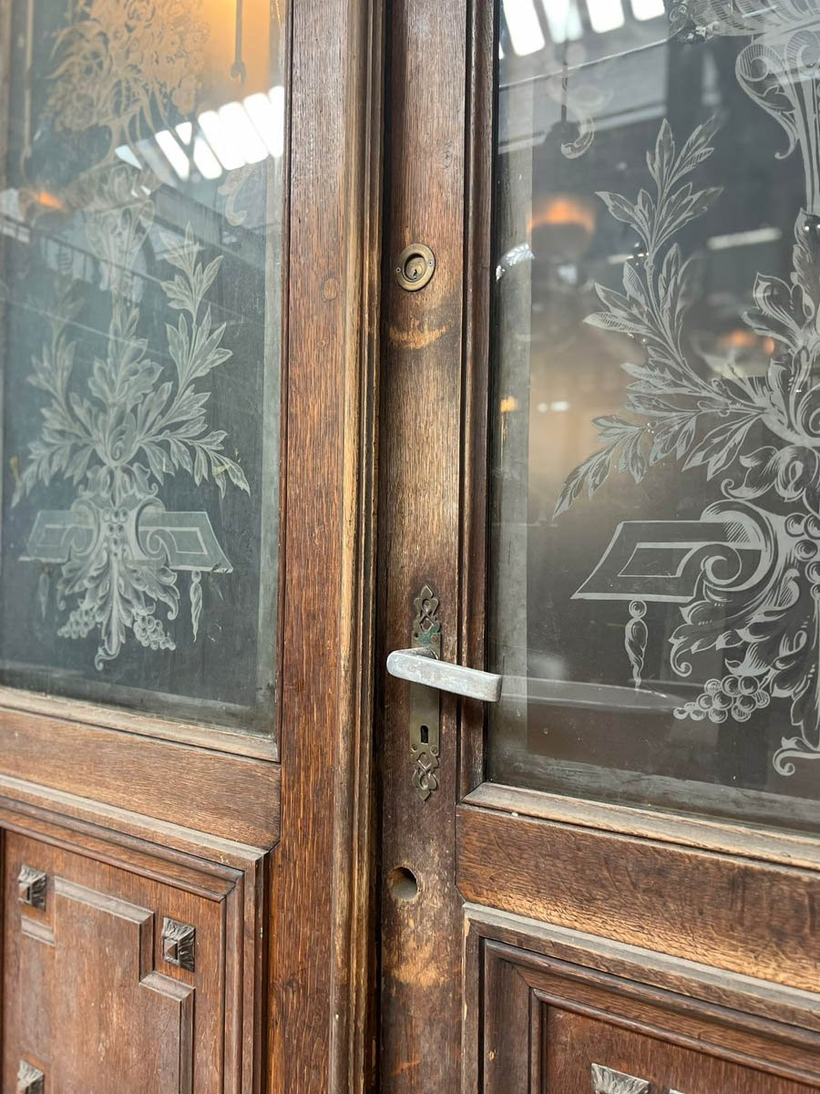Paire de double portes avec verre gravé 155x300cm-photo-5