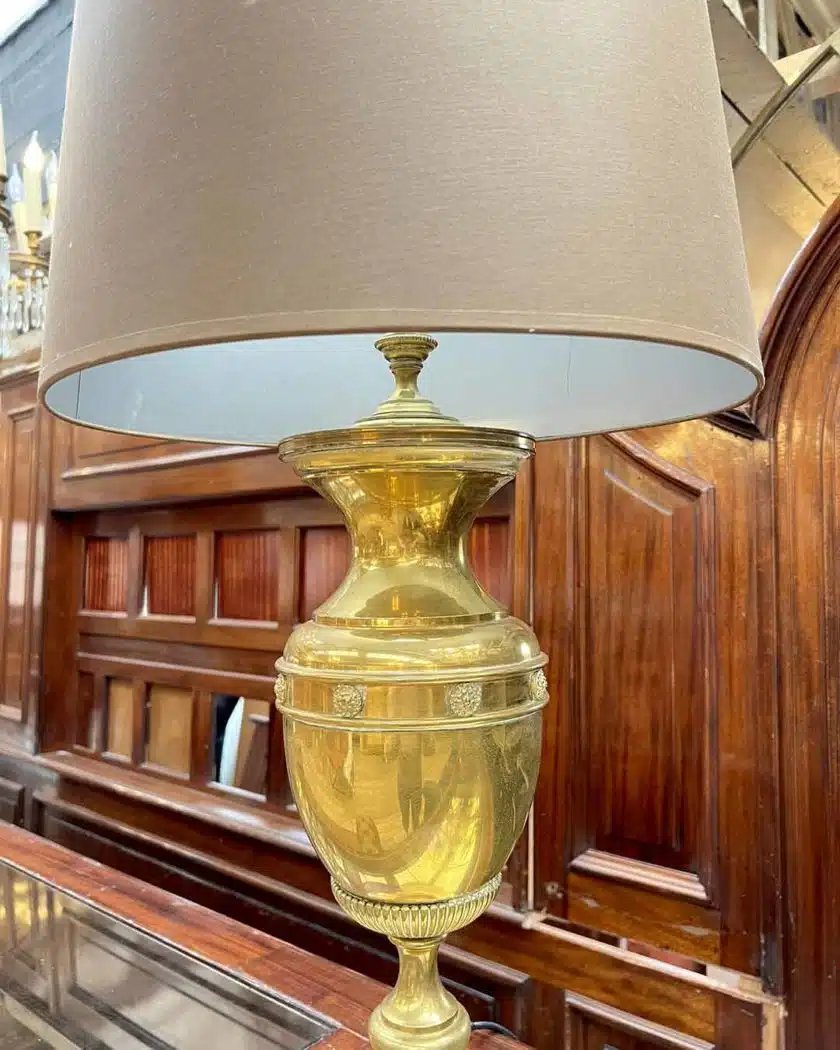 Paire de lampe balustre en bronze doré-photo-2