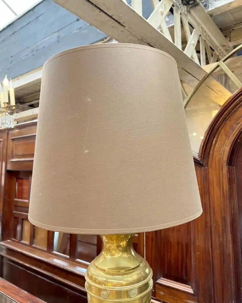 Paire de lampe balustre en bronze doré-photo-1