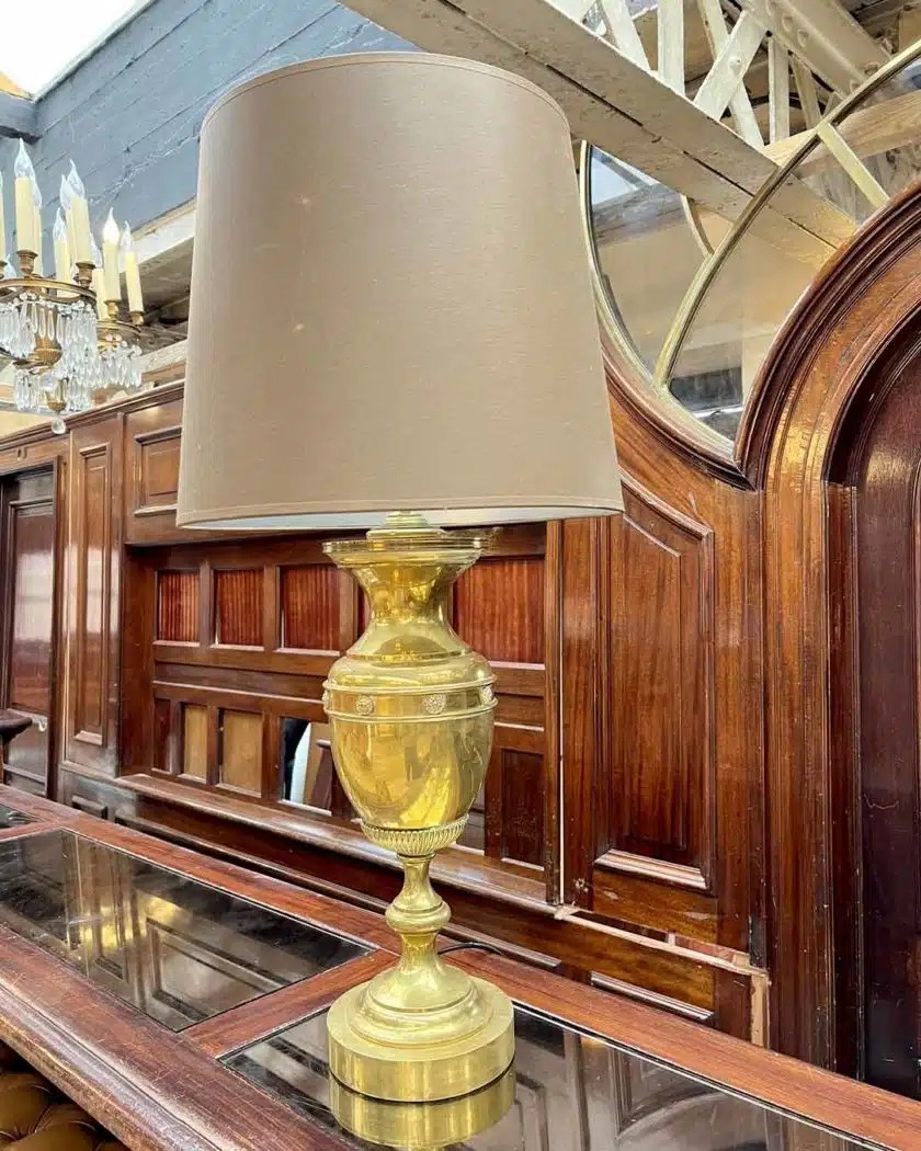 Paire de lampe balustre en bronze doré