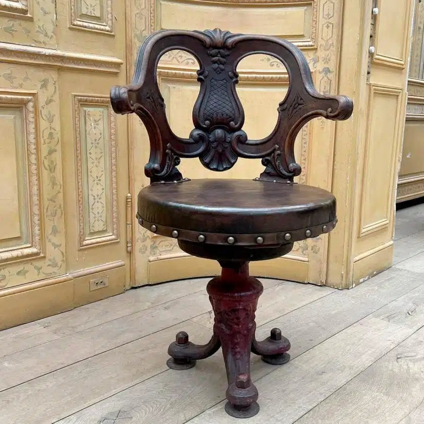 Fauteuil tournant de capitaine de style Louis XV-photo-2