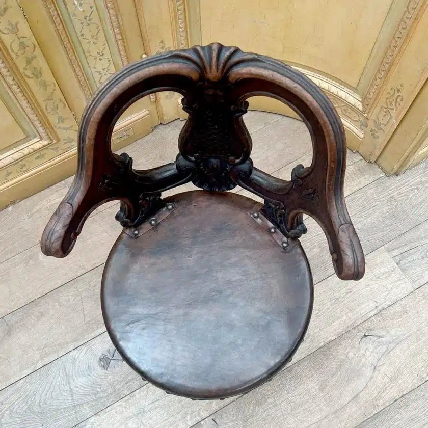 Fauteuil tournant de capitaine de style Louis XV-photo-4