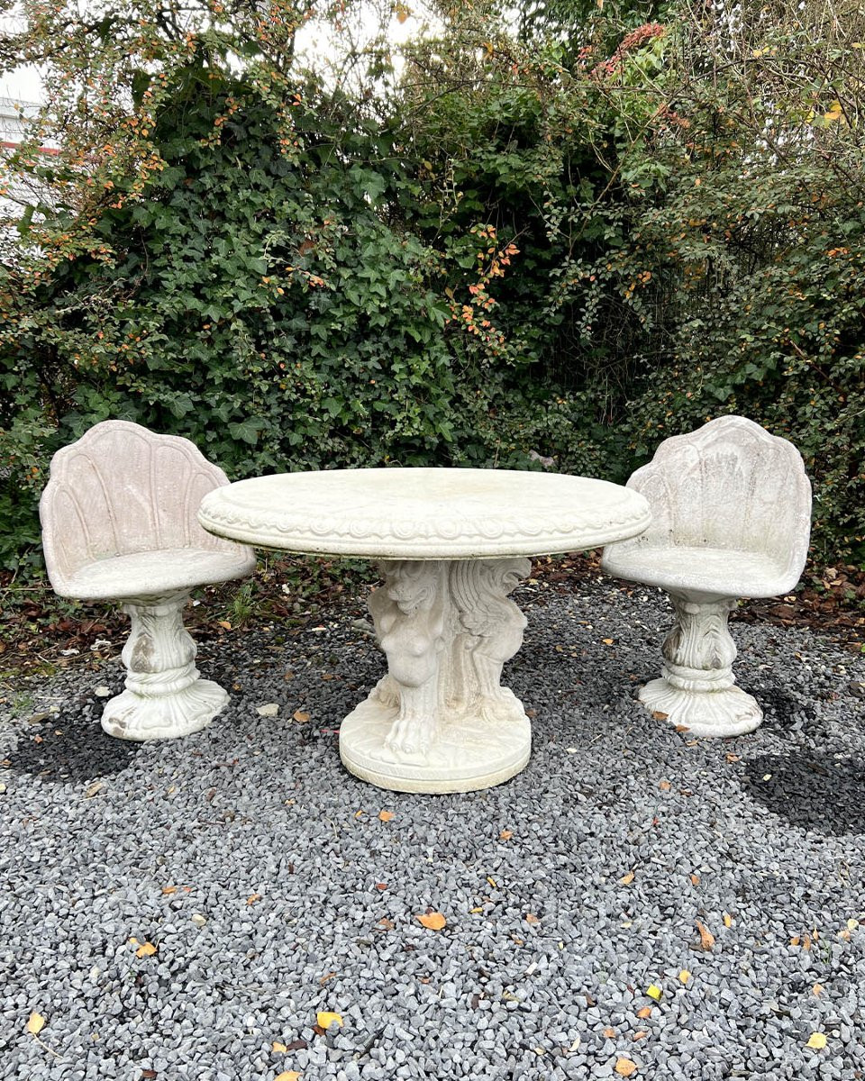 Salon de jardin en pierre reconstituée-photo-2