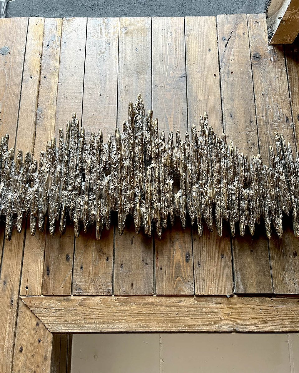 Sculpture brutaliste en bronze doré de Frigerio-photo-3