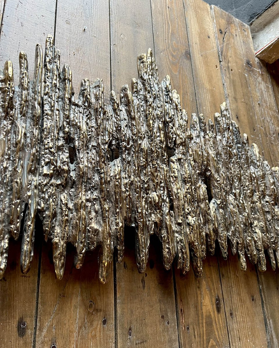 Sculpture brutaliste en bronze doré de Frigerio-photo-2