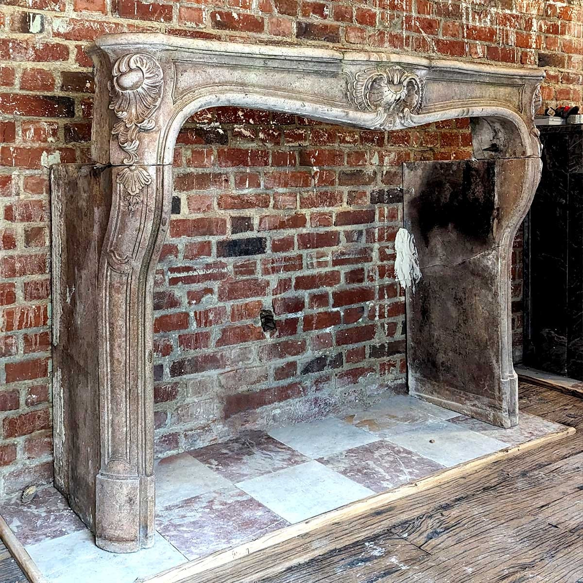 Louis XV Style Marble Fireplace