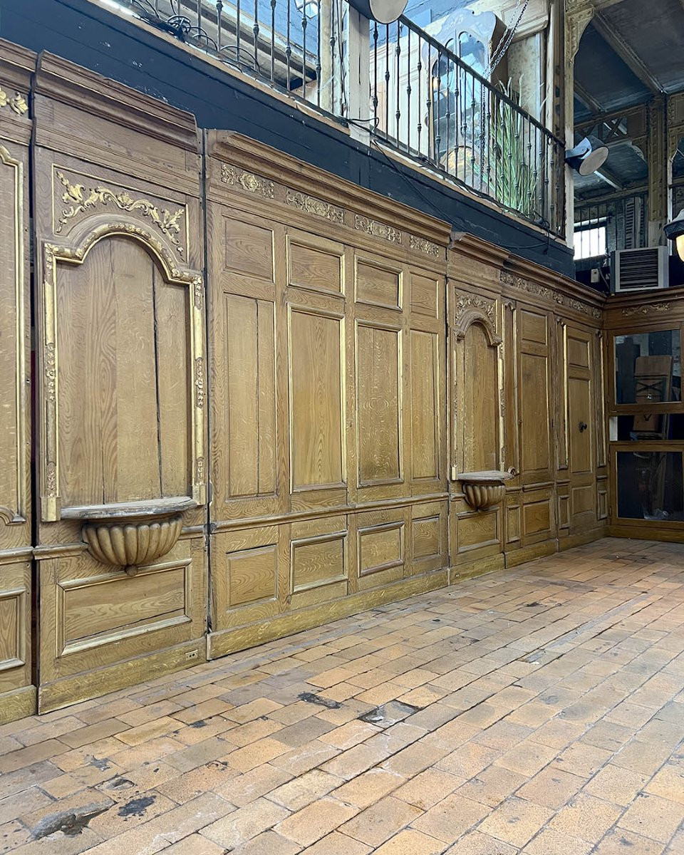 Boiserie en bois massif XVIII, 8m linéaire-photo-2