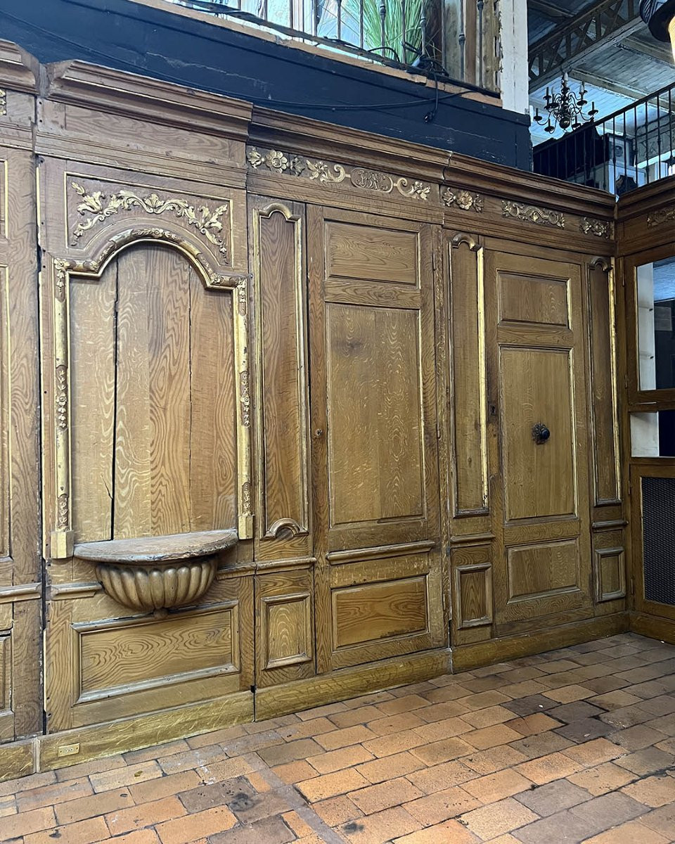 Boiserie en bois massif XVIII, 8m linéaire-photo-1