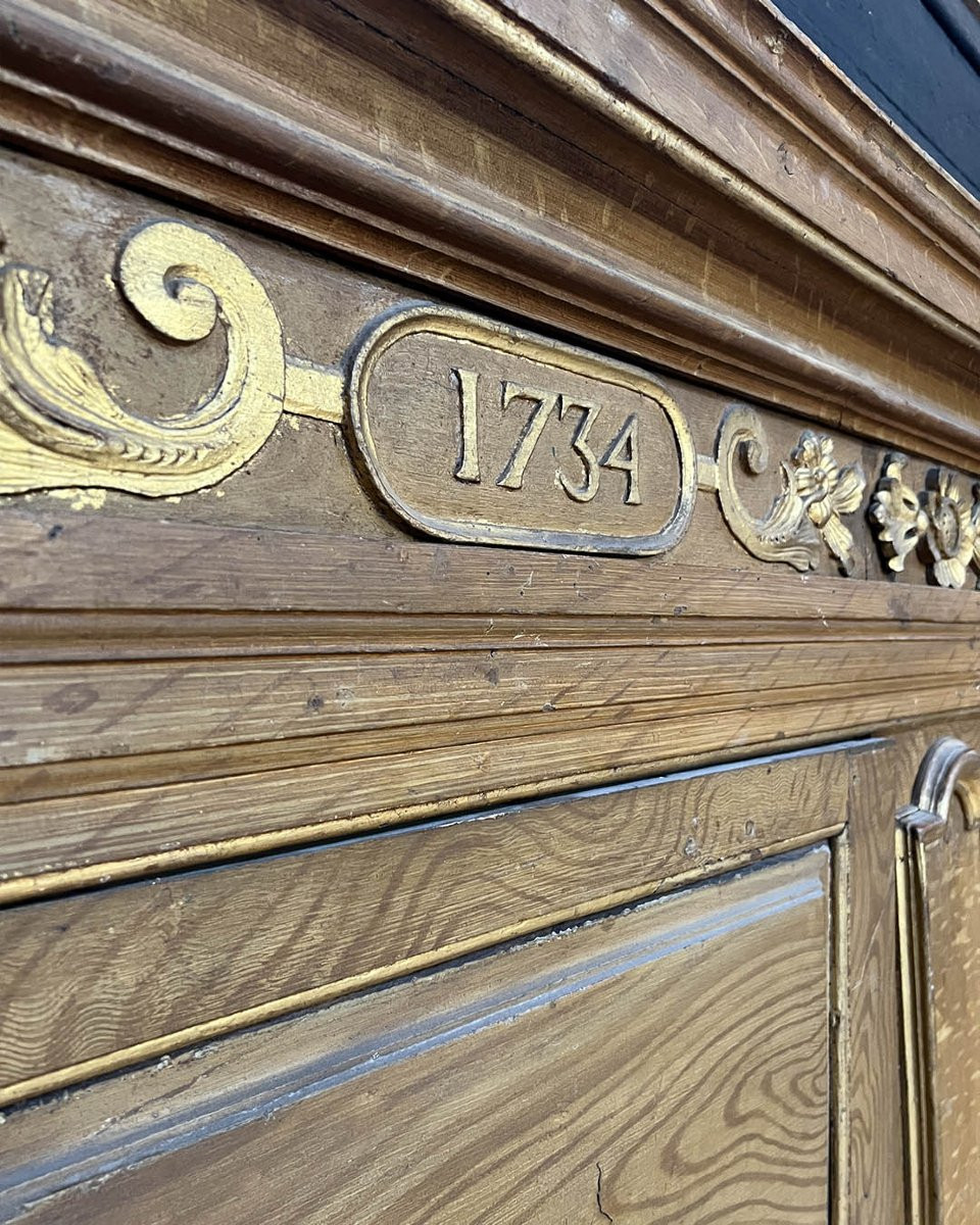 Boiserie en bois massif XVIII, 8m linéaire-photo-5