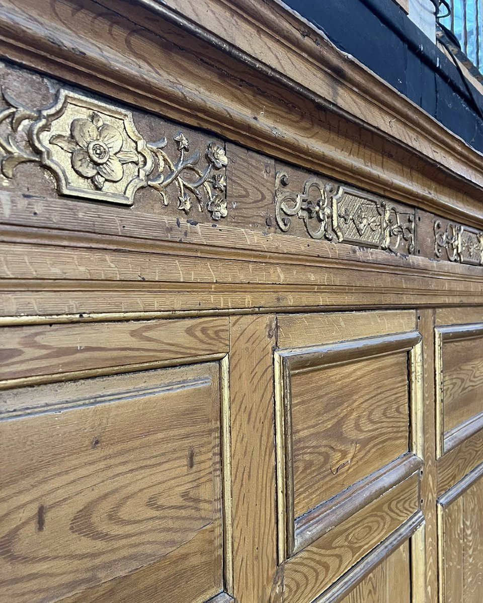 Boiserie en bois massif XVIII, 8m linéaire-photo-6