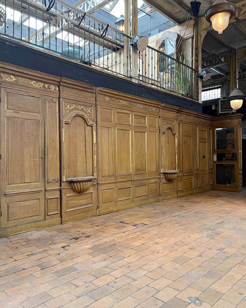 Boiserie en bois massif XVIII, 8m linéaire