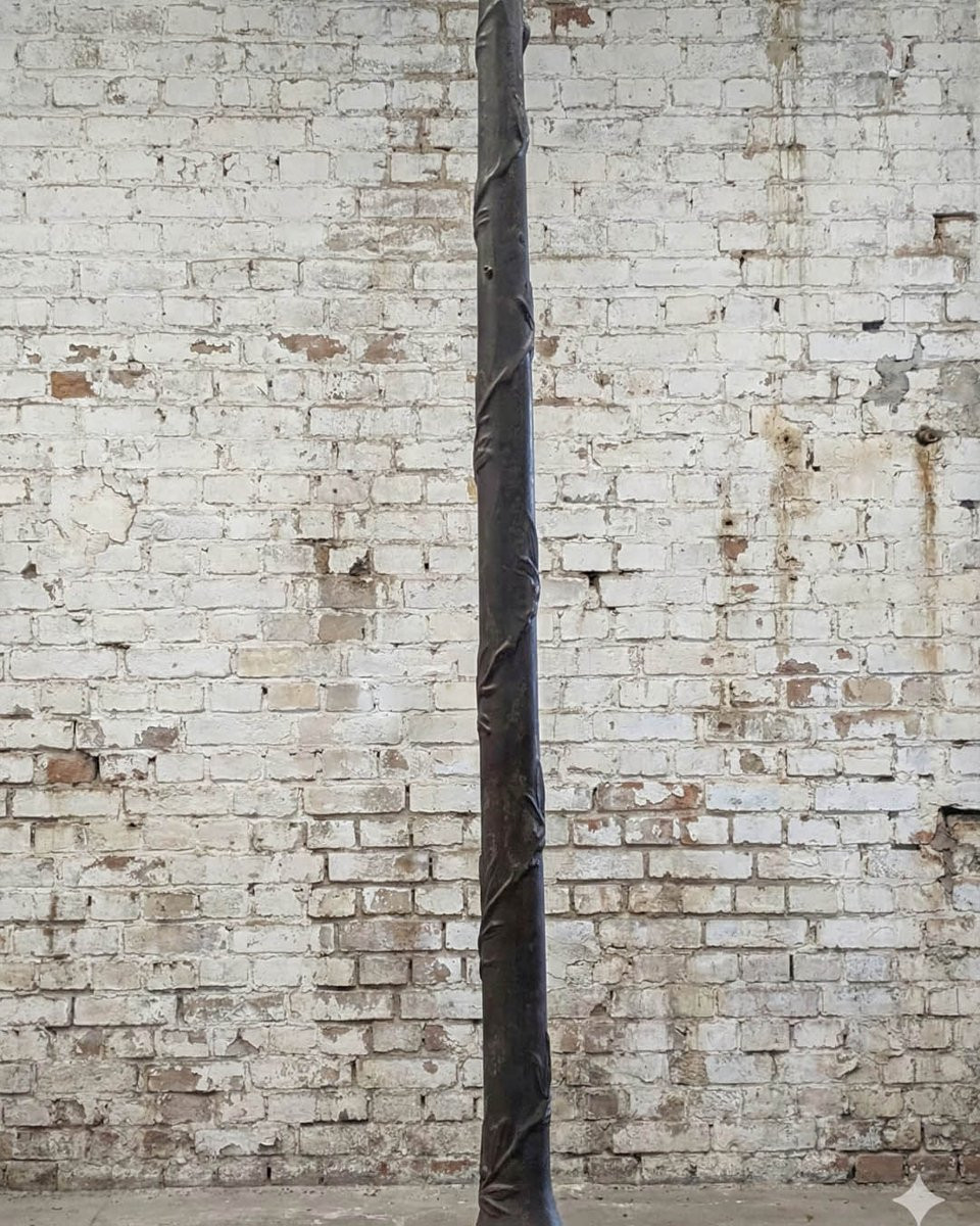 Paire de grands lampadaires anciens en fonte style 1900 – 3 globes-photo-3