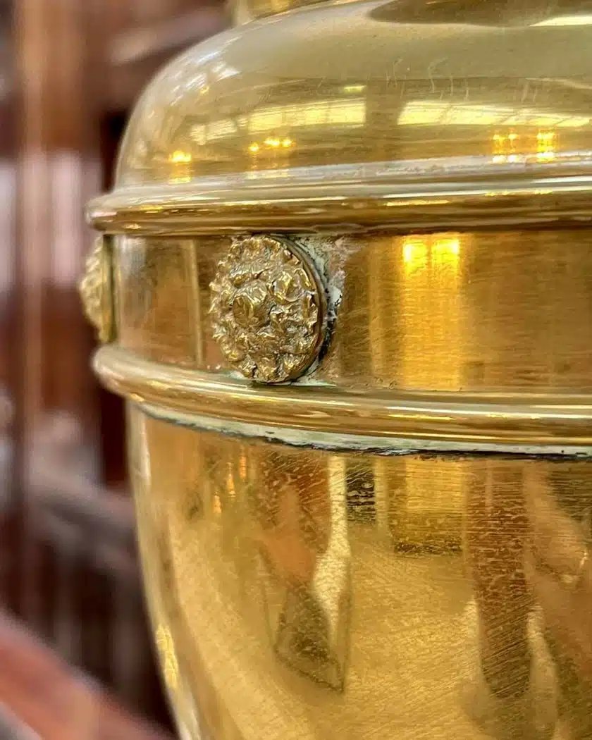 Pair Of Baluster Lamps In Gilt Bronze-photo-4