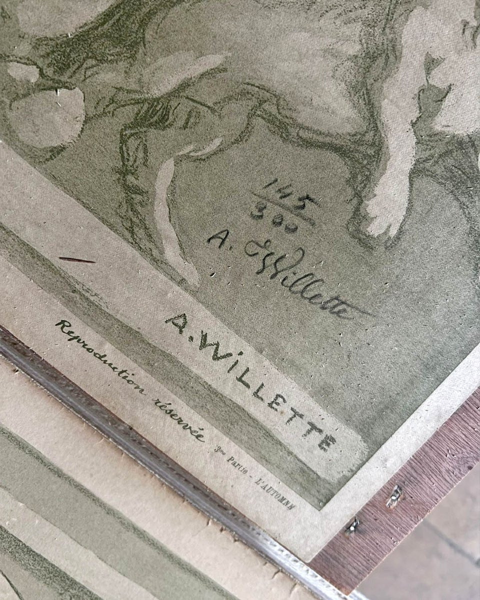 Lot de lithographies d'après Adolphe Willette (1857-1926), 11m linéaire-photo-4