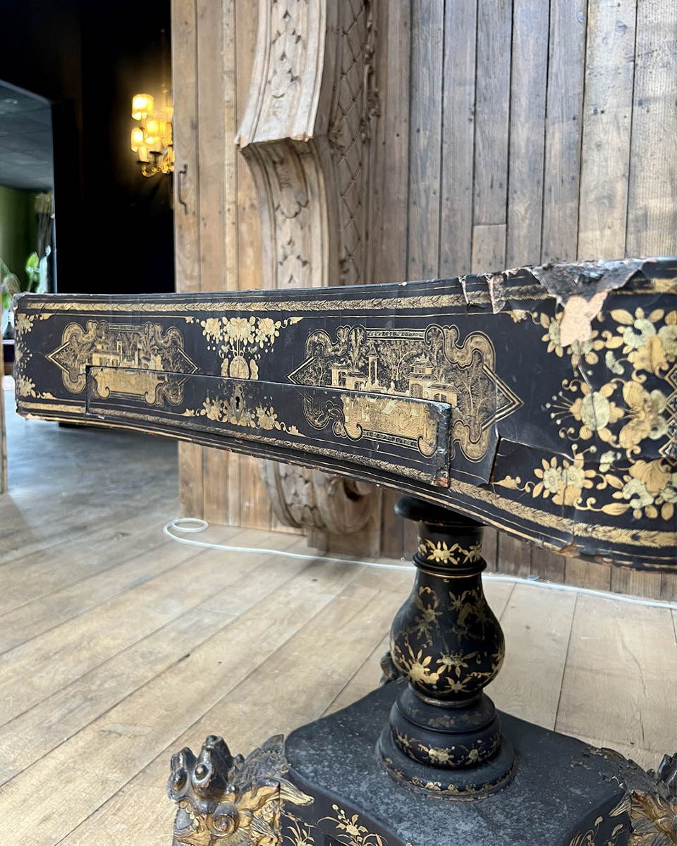 Table de jeu ancienne de style anglo-chinois-photo-2