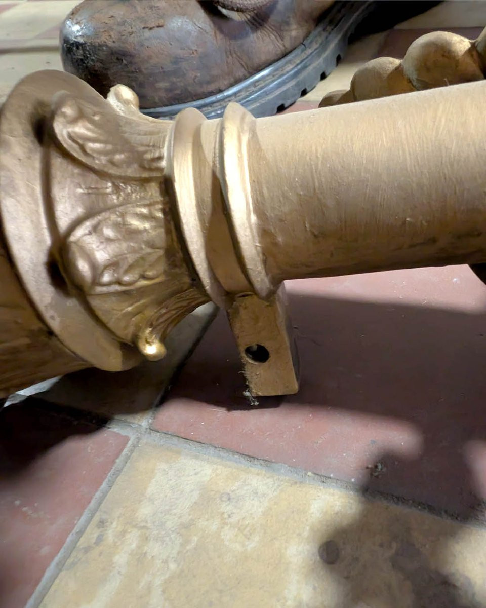 Pair Of Substantial Ten-light Altar Candlesticks In Gilt Bronze-photo-3