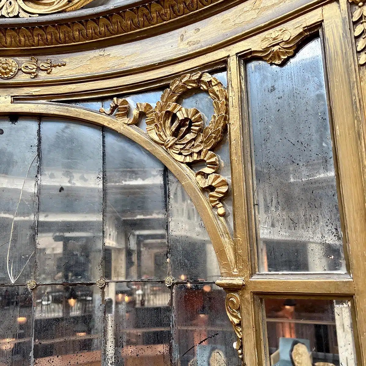 Banquette d’angle Napoléon III en bois dorée-photo-3