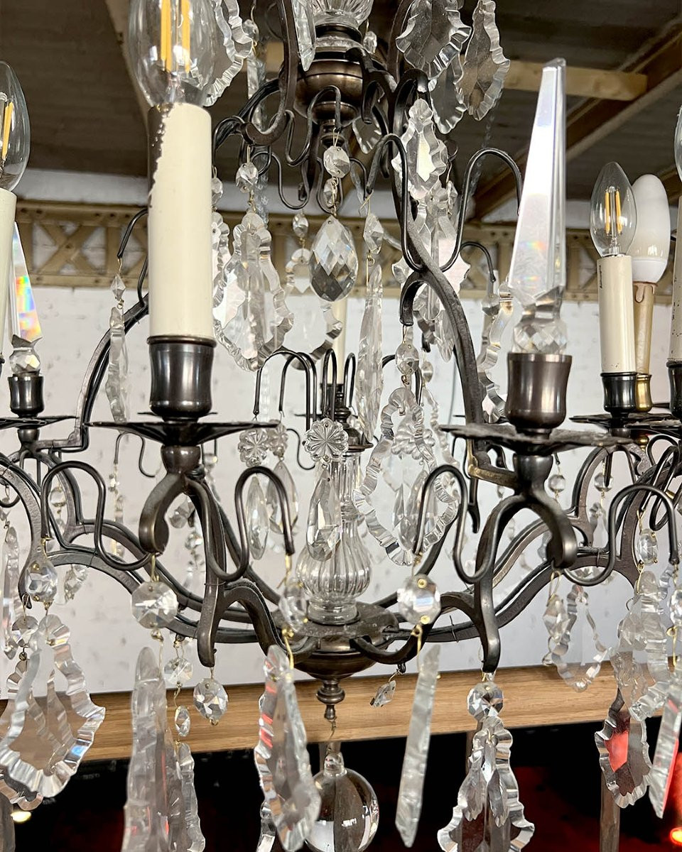 Louis XV Style Bronze Chandelier With Black Patina -photo-1