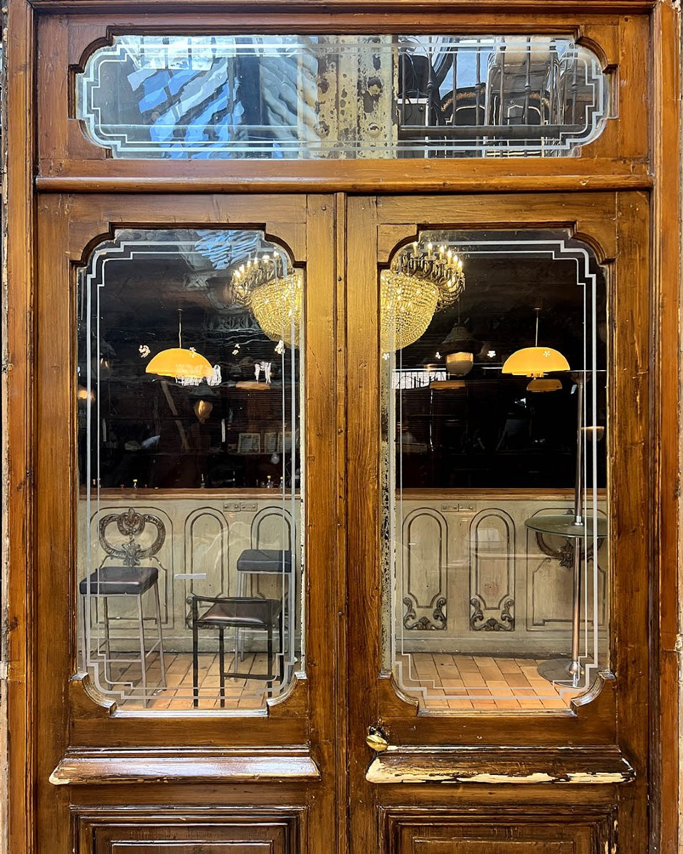 Double Engraved Glass Door With Transom And Frame, 159x282x6.5cm-photo-3