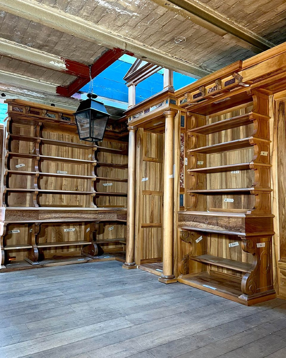Large Early 21st-century Bookcase In Royal Walnut, 13 Linear Meters, Made By Atelier Perrault-photo-4