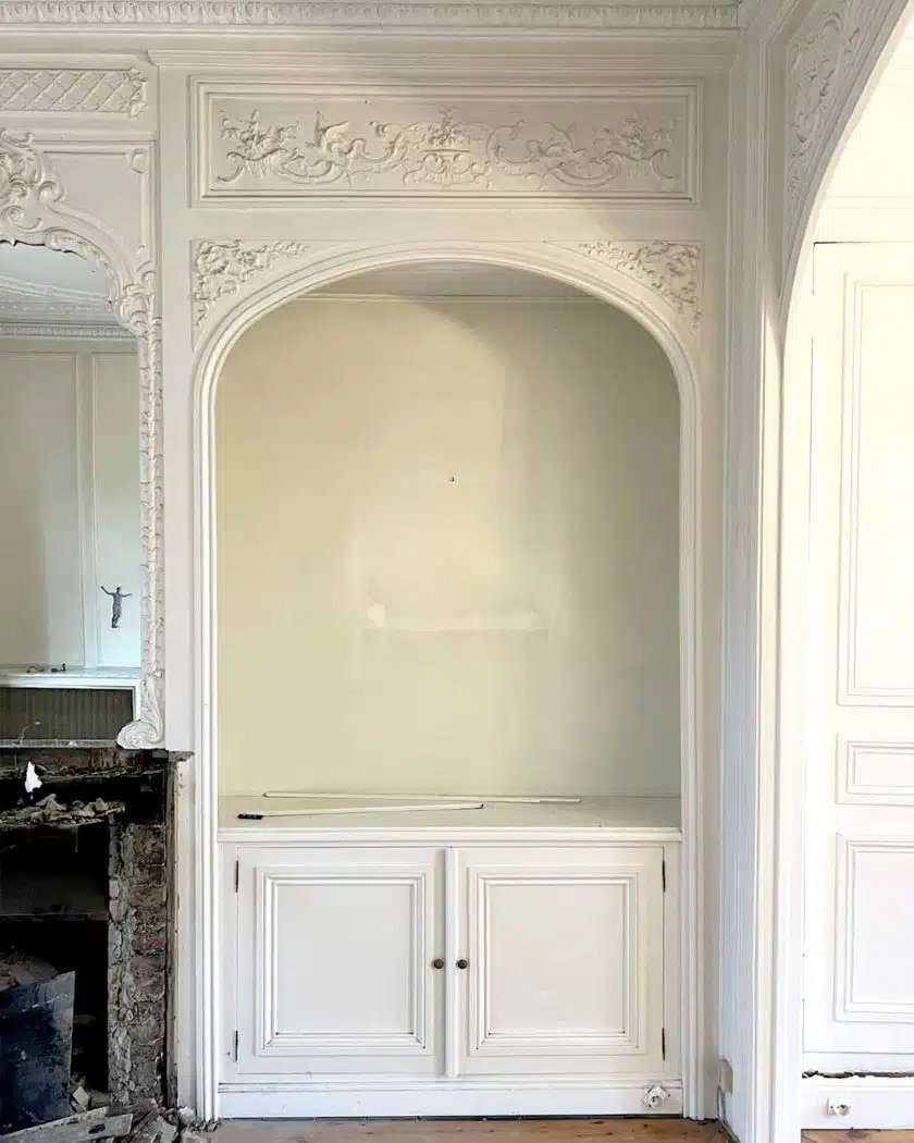 Boiserie d’entourage de cheminée avec paire d’alcove-photo-2