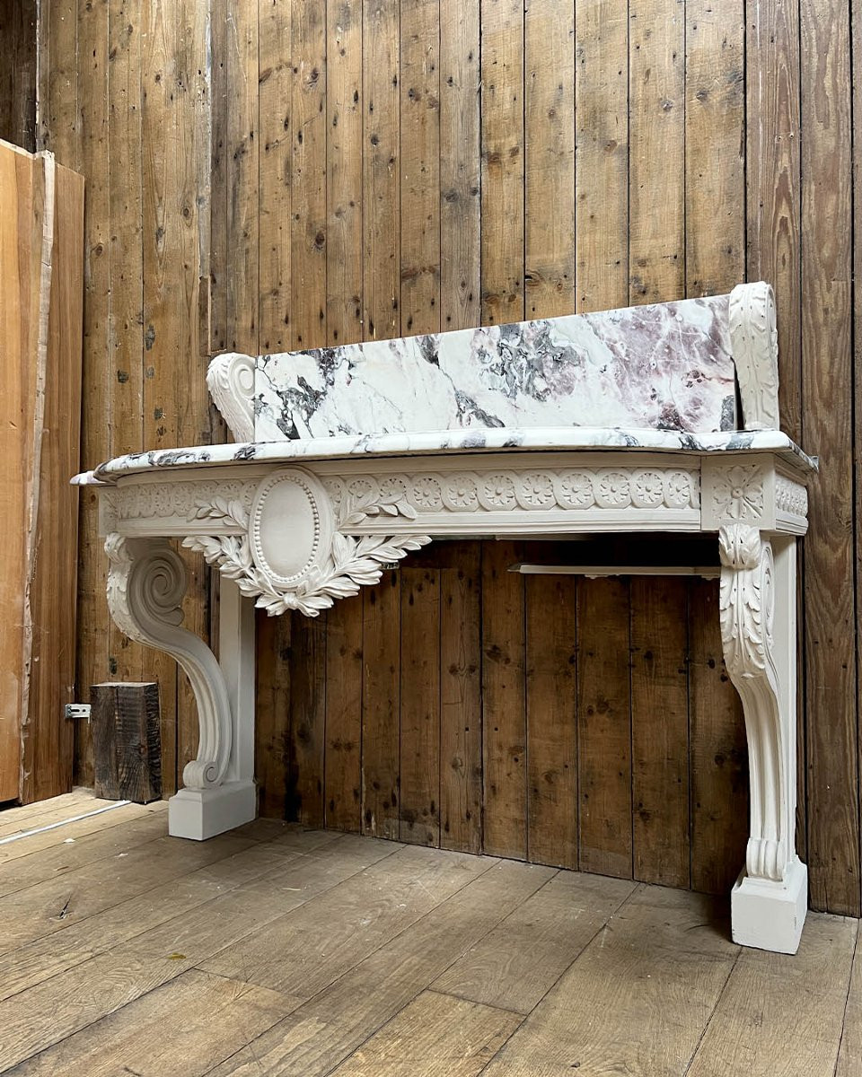 Console d’esprit Louis XVI plateau marbre-photo-2