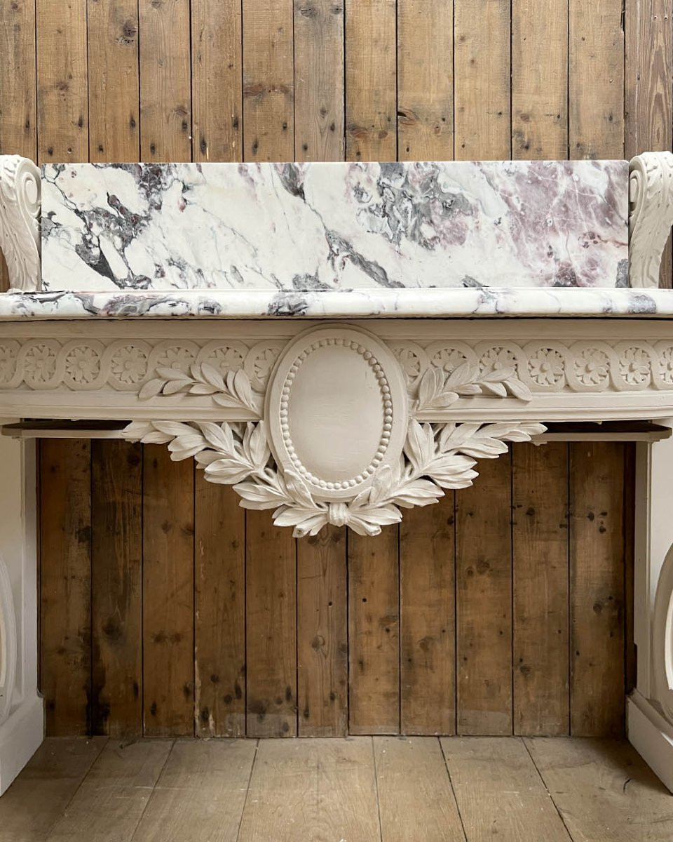 Console d’esprit Louis XVI plateau marbre-photo-1