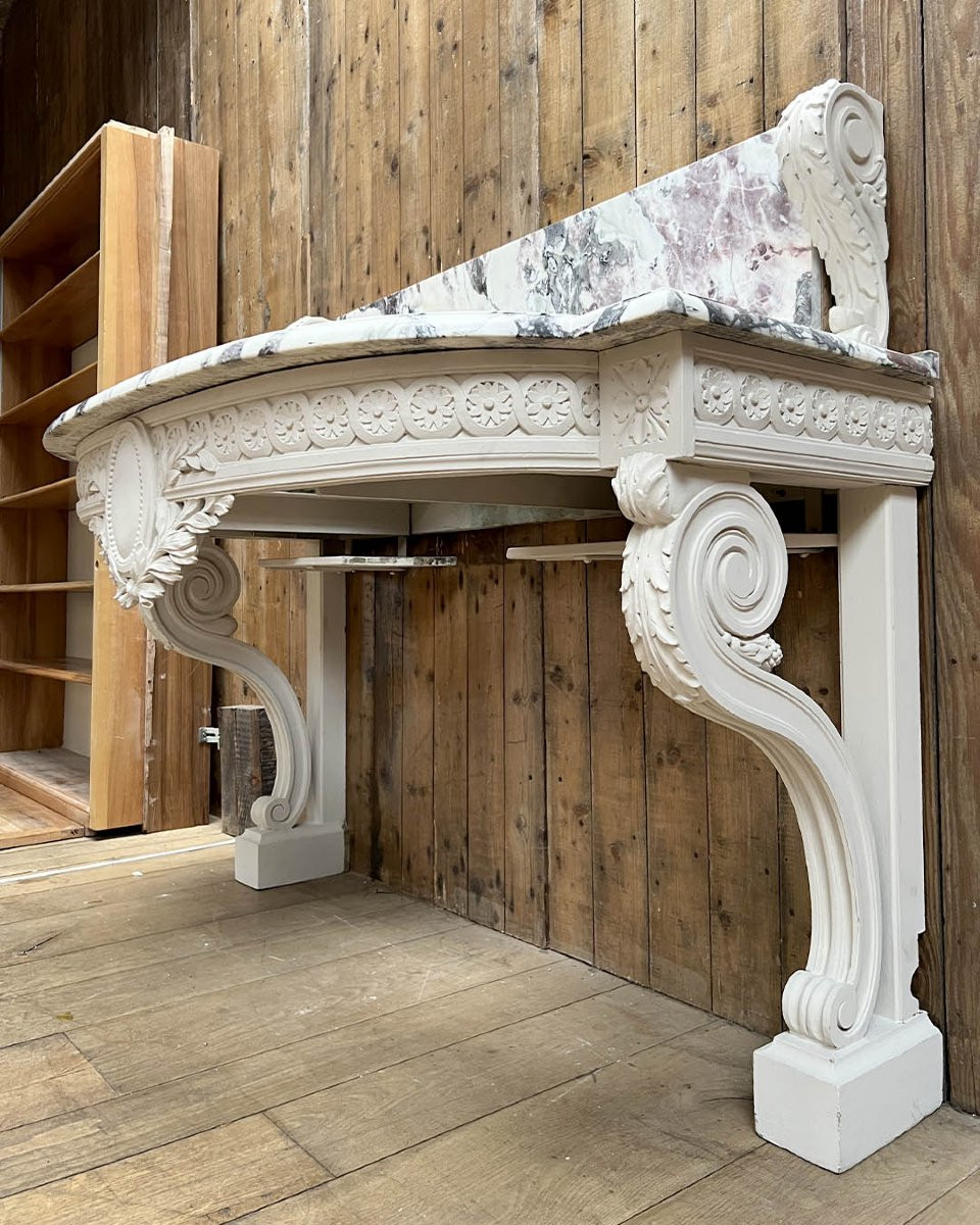 Console d’esprit Louis XVI plateau marbre-photo-2