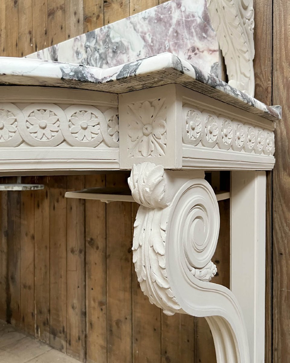 Console d’esprit Louis XVI plateau marbre-photo-3