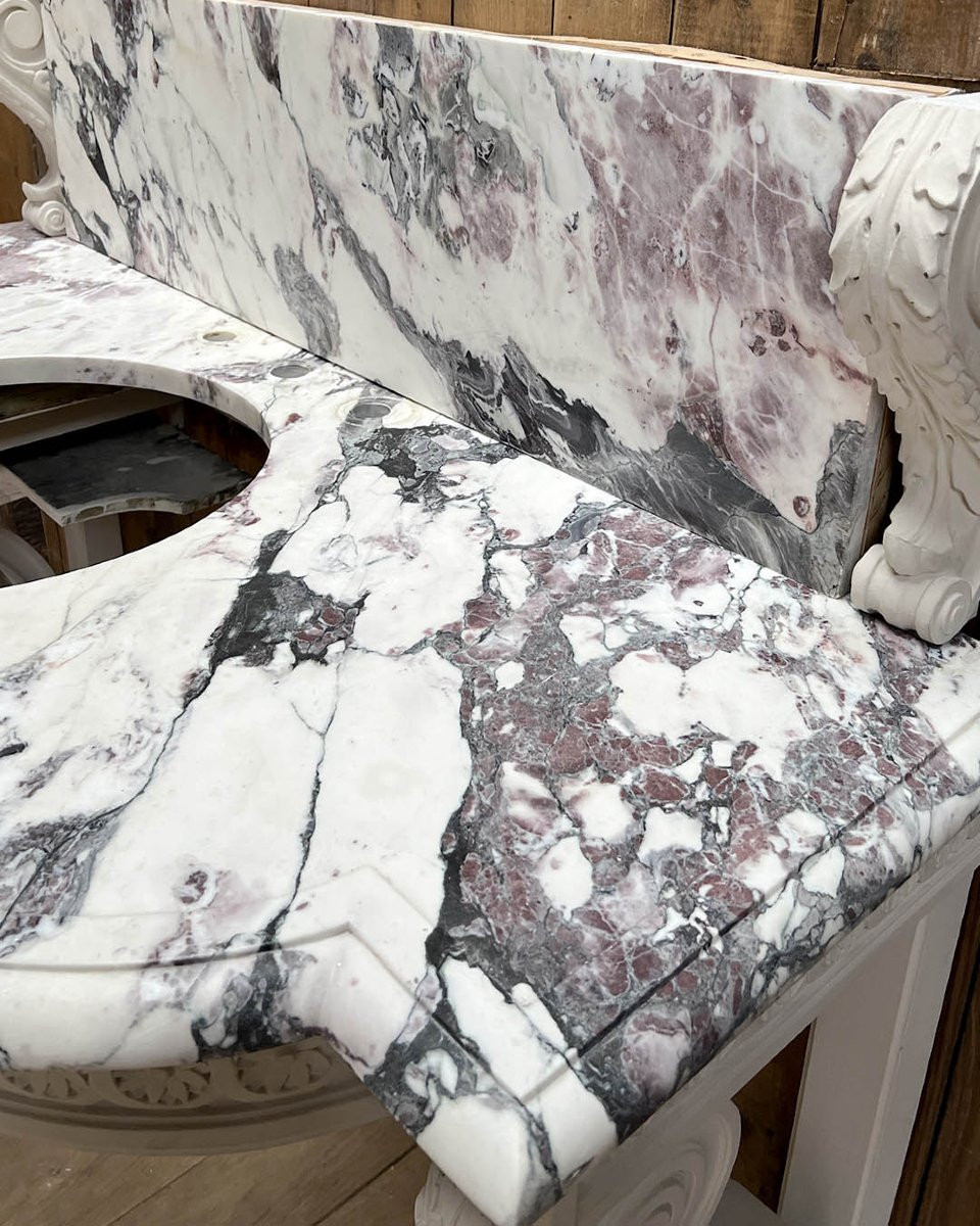 Console d’esprit Louis XVI plateau marbre-photo-5