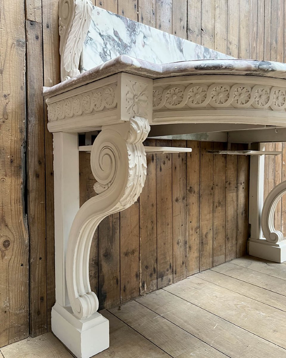 Console d’esprit Louis XVI plateau marbre-photo-6