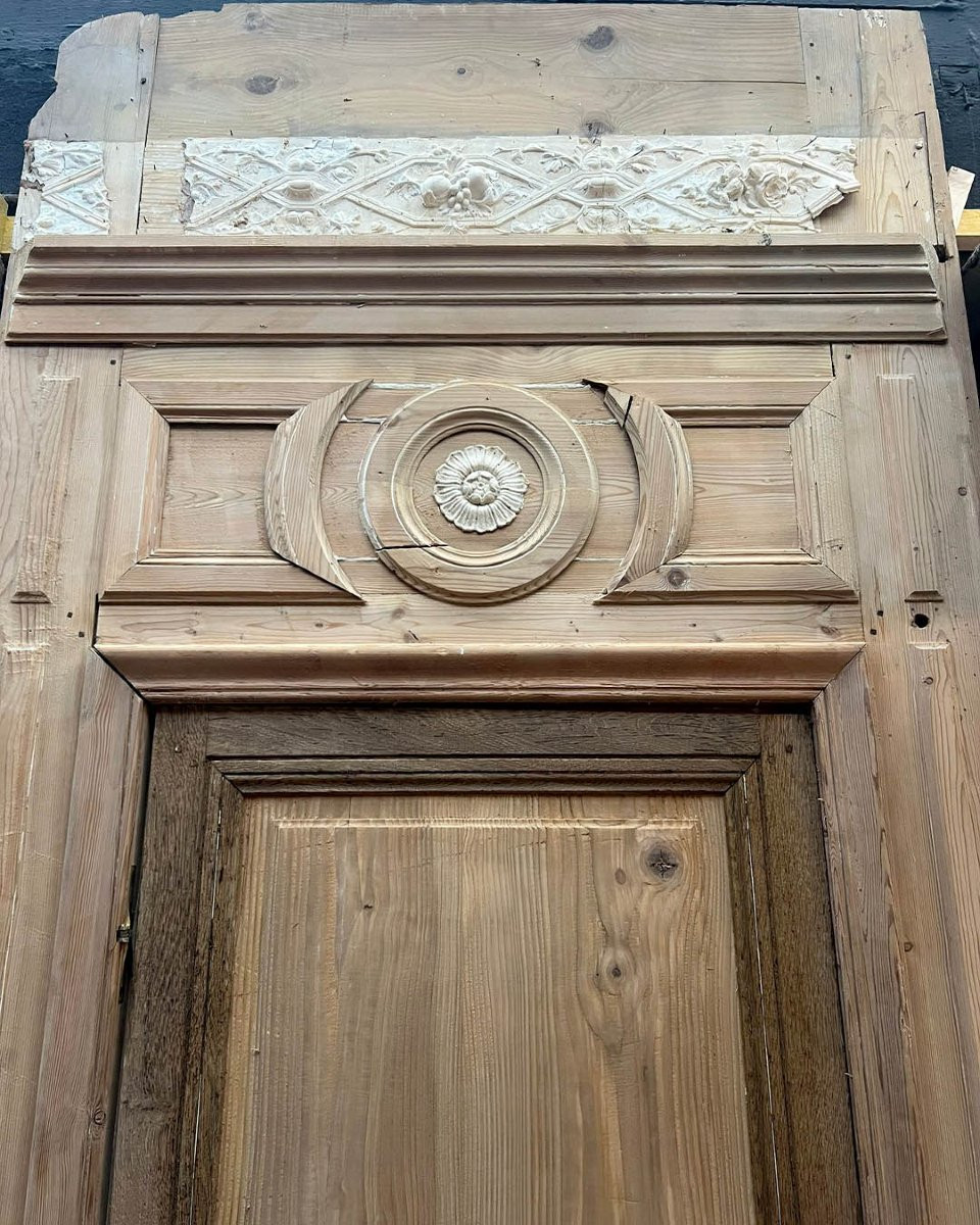 Boiserie parisienne début XXème en sapin 14m linéaire-photo-6