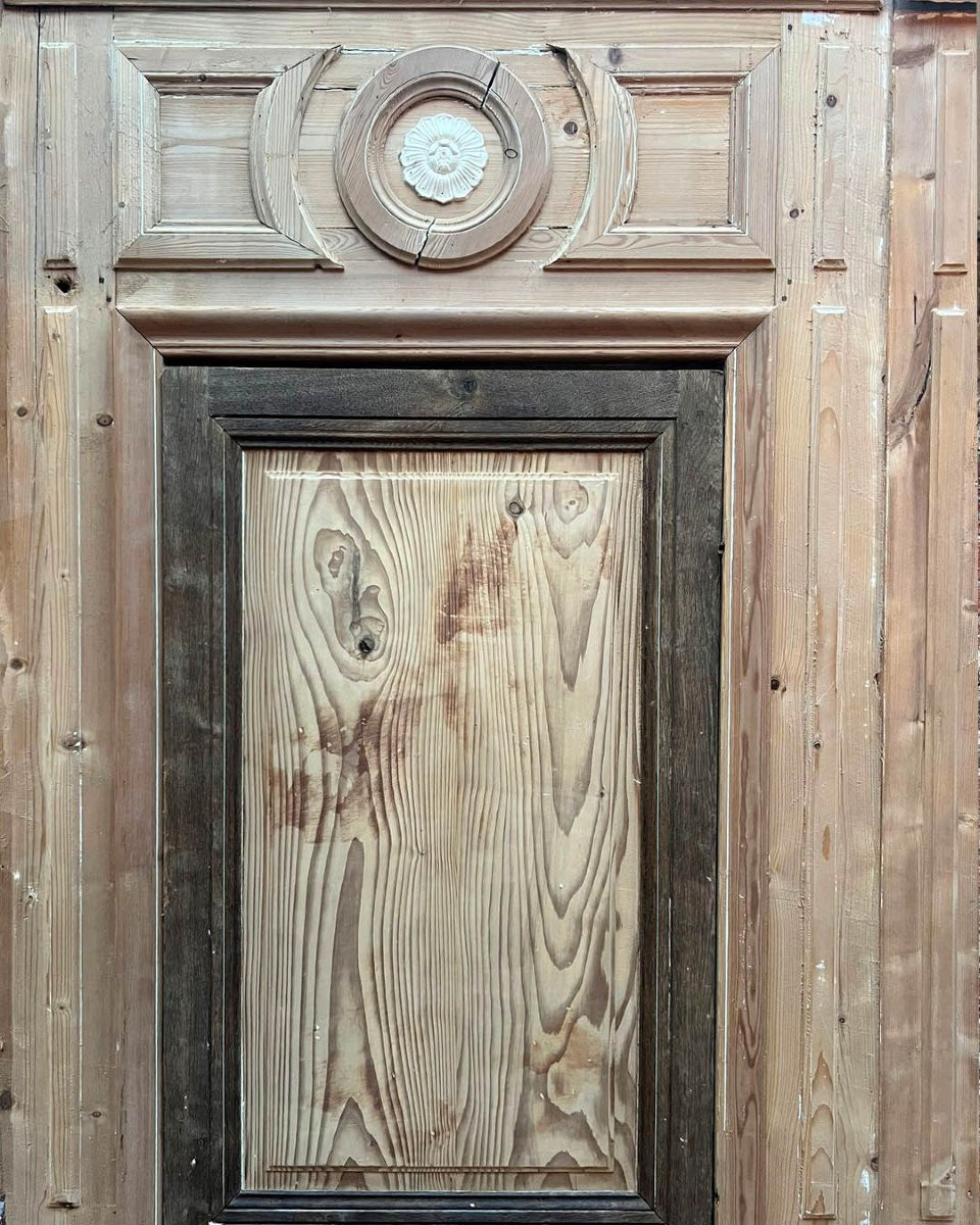 Boiserie parisienne début XXème en sapin 14m linéaire-photo-8