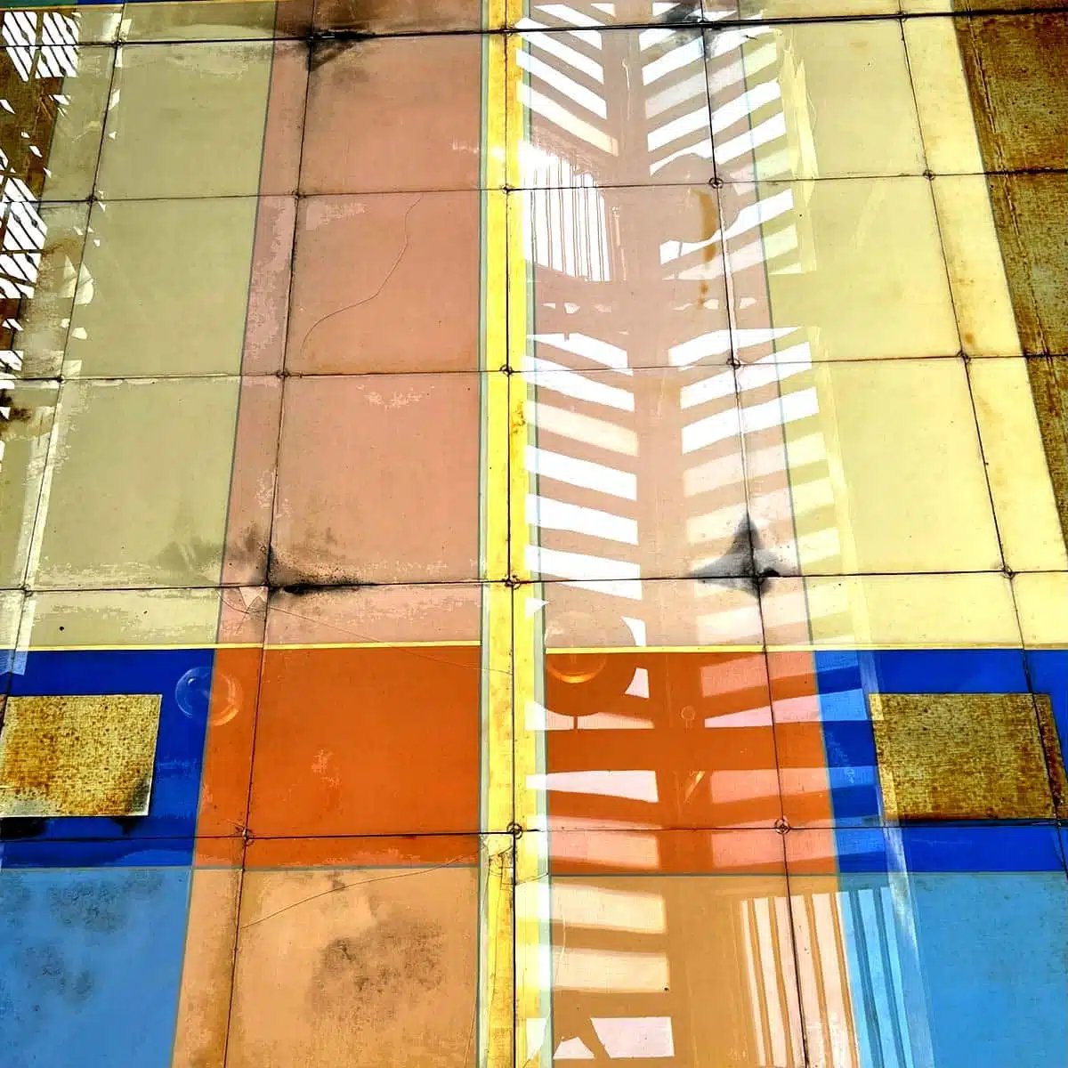 Plafond en toile peinte marouflée sur verre 283 x 277 cm-photo-3