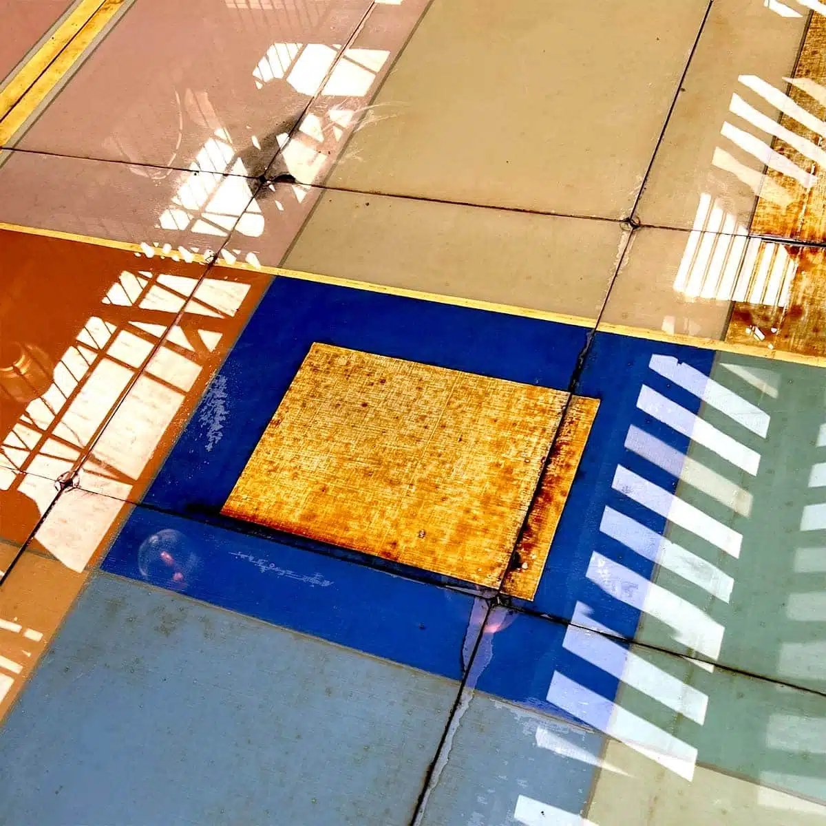 Plafond en toile peinte marouflée sur verre 283 x 277 cm-photo-3
