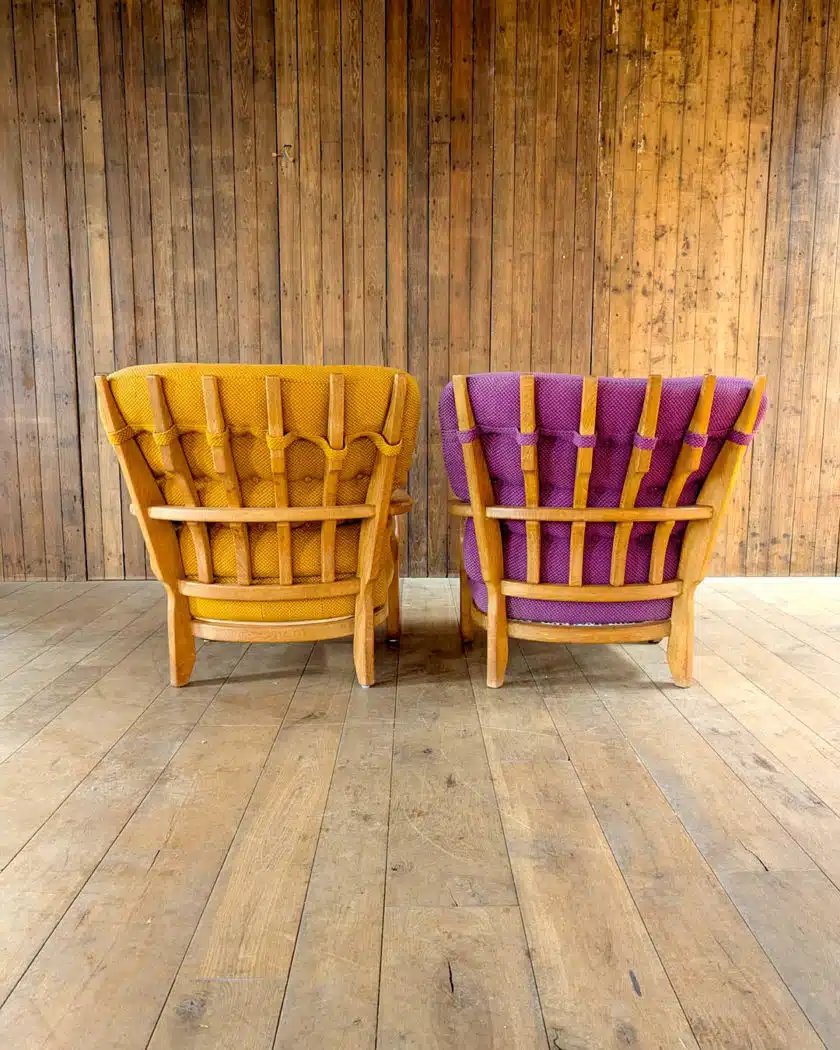  Paire de fauteuils Guillerme et Chambron modèle Roméo et Juliette-photo-2