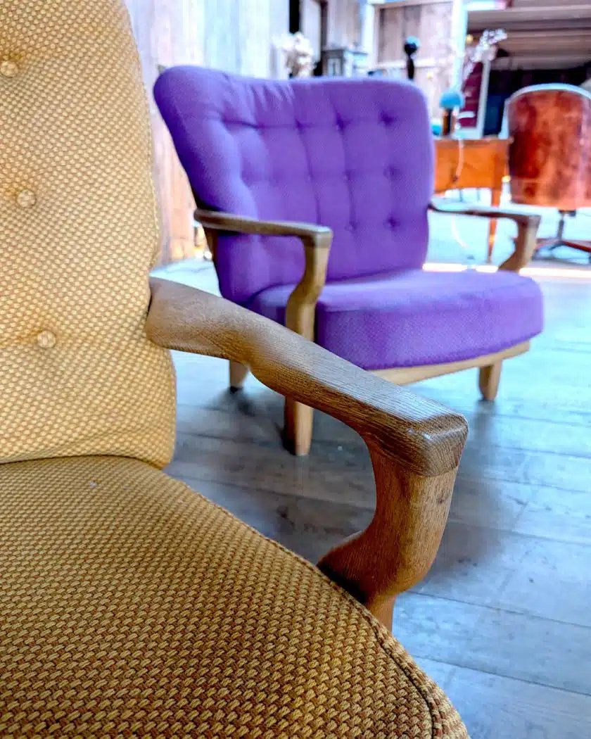  Paire de fauteuils Guillerme et Chambron modèle Roméo et Juliette-photo-3