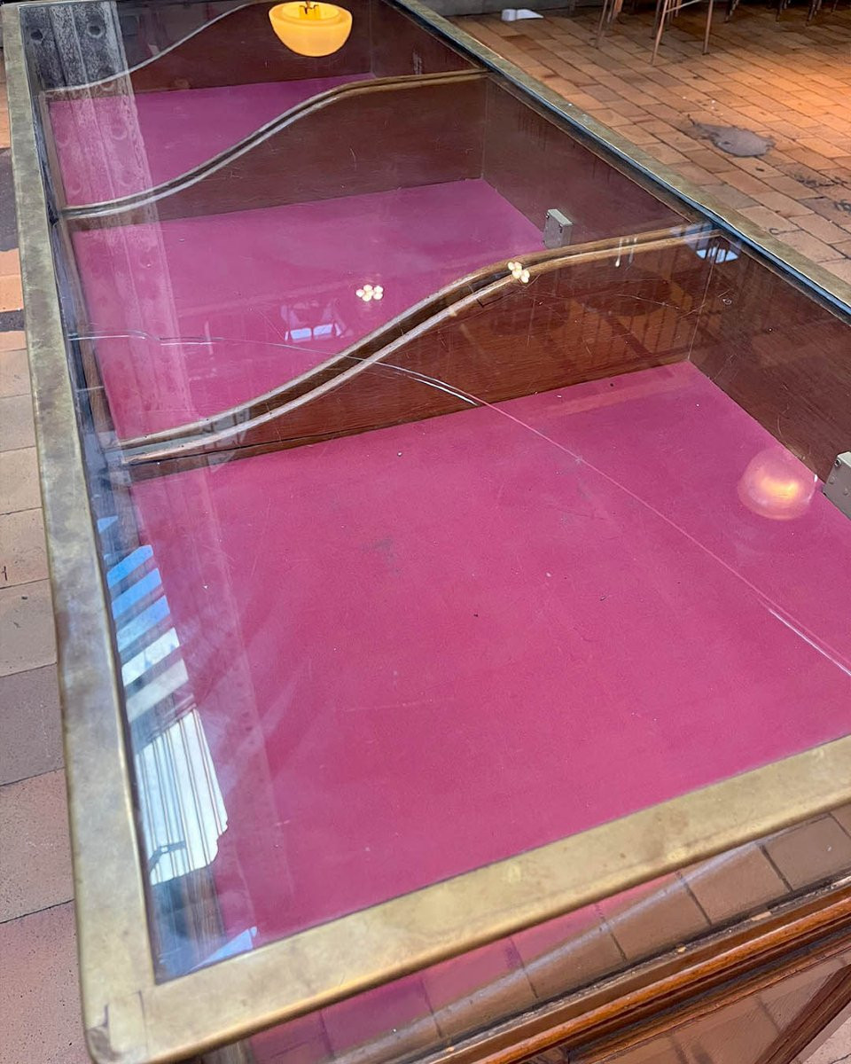Antique Oak Shop Counter With Glass Top-photo-5
