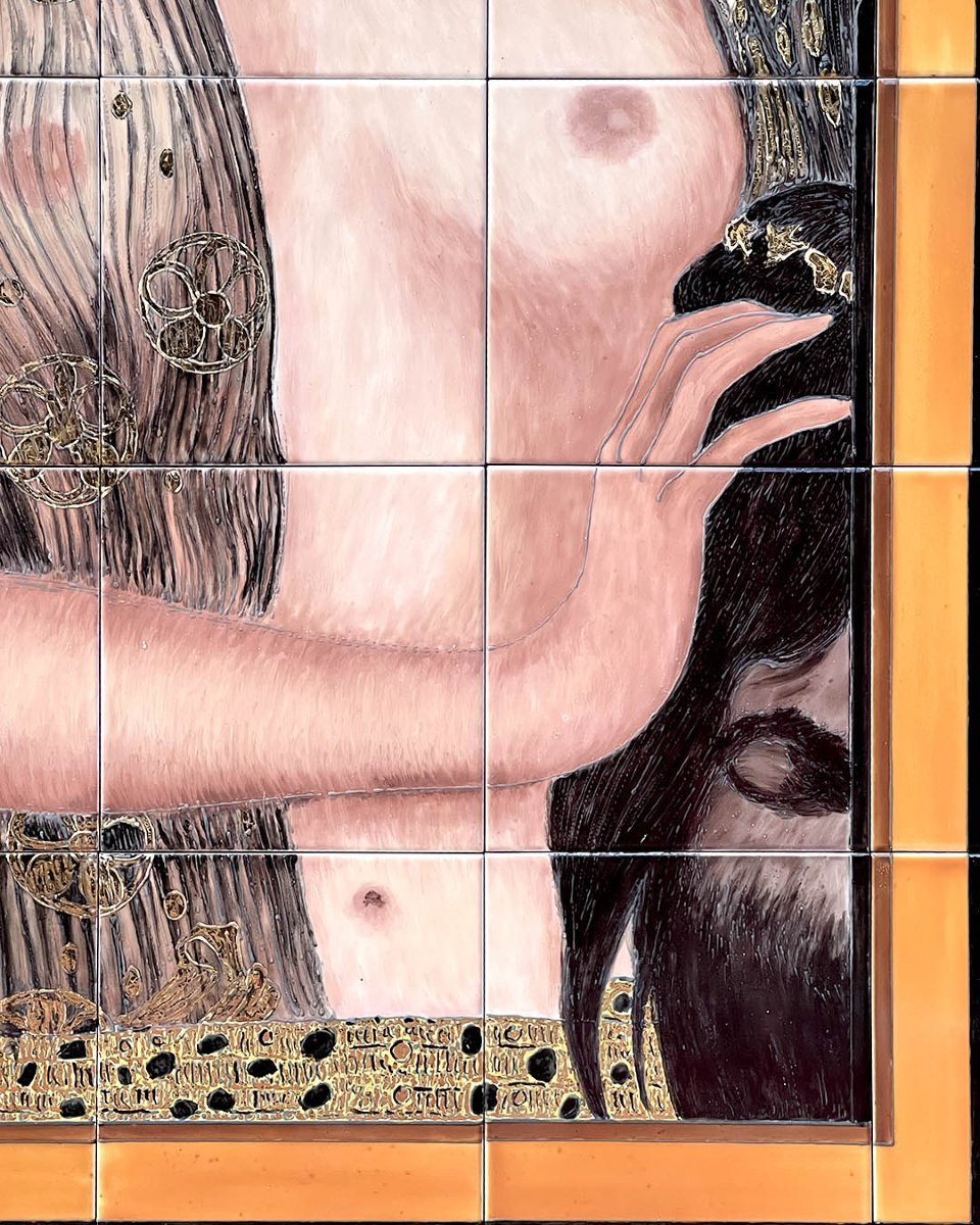 Reproduction sur faïence et doré à l’or 24 carats de « Judith et Holopherne »-photo-7