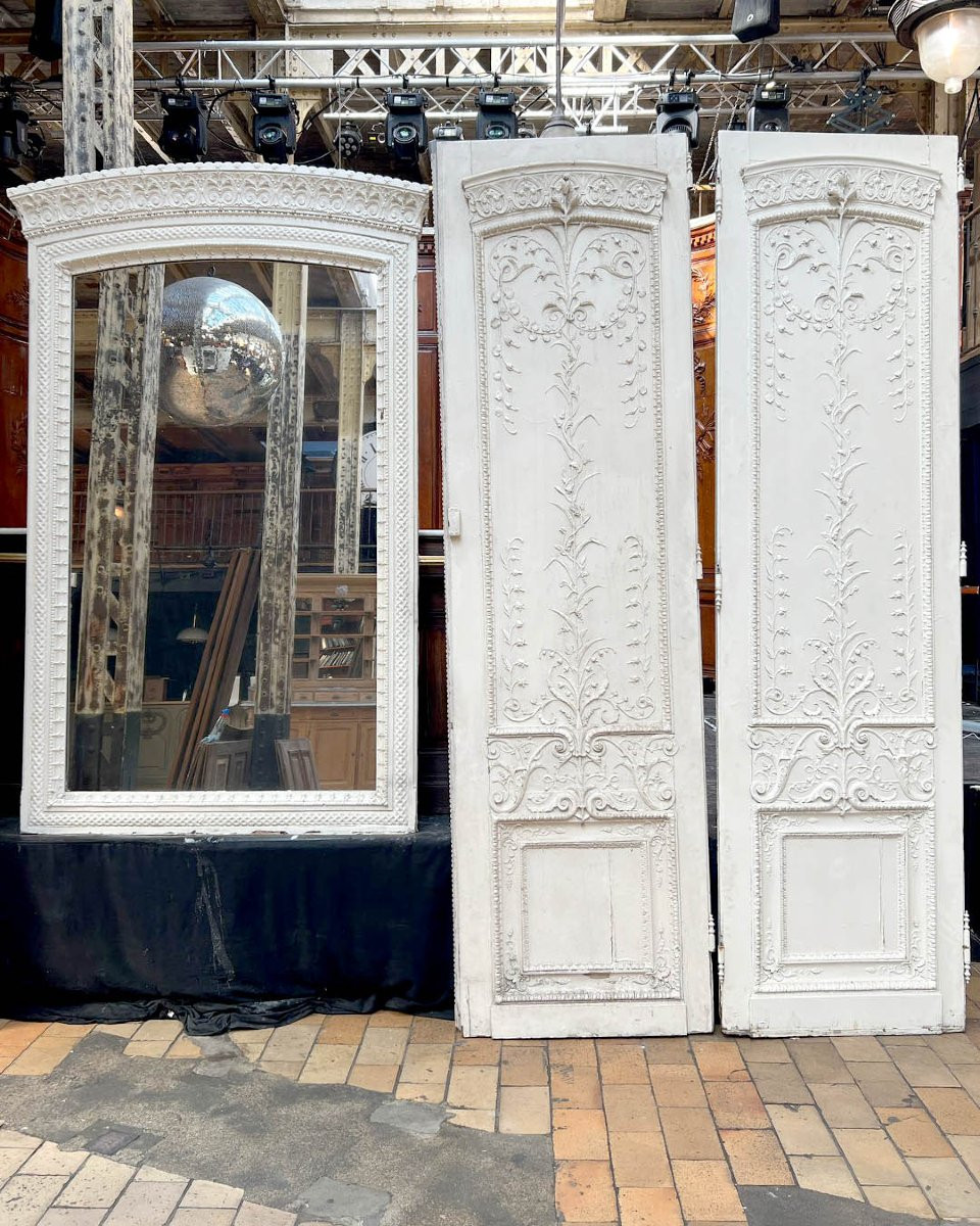 A Set Of Double Doors And Its Overmantel Mirror In The Louis XV Style-photo-3