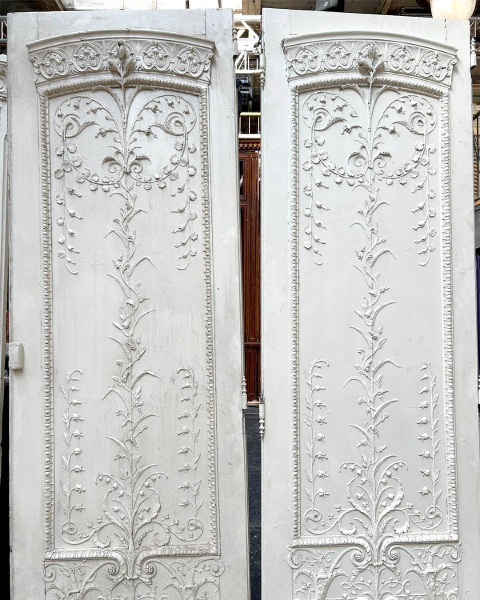 A Set Of Double Doors And Its Overmantel Mirror In The Louis XV Style-photo-6