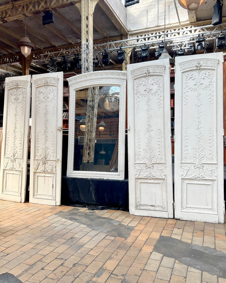 A Set Of Double Doors And Its Overmantel Mirror In The Louis XV Style