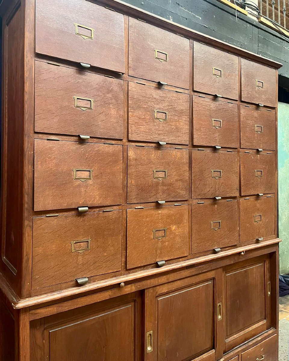 Grand classeur de notaire en chêne-photo-4