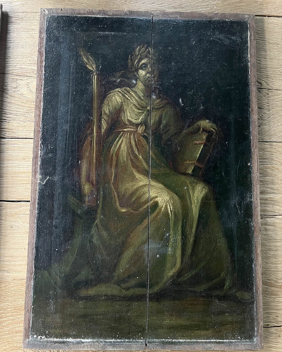 Lot de 8 tableaux, peints sur bois d’époque XVIII-photo-2