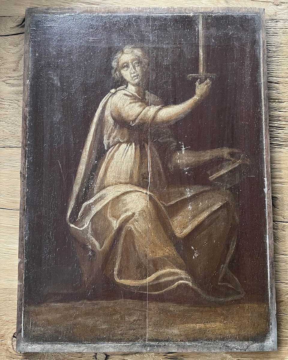 Lot de 8 tableaux, peints sur bois d’époque XVIII-photo-3